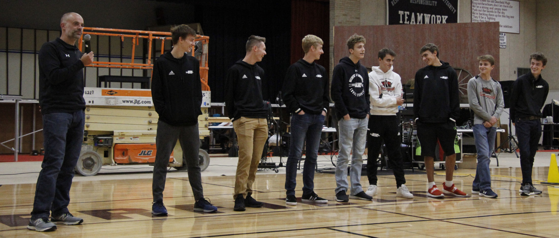 Cambridge-Deerfield Cross Country assembly at DHS
